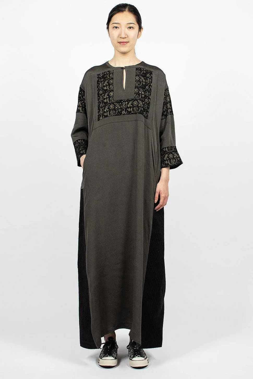 Patchwork Dress Silk Black