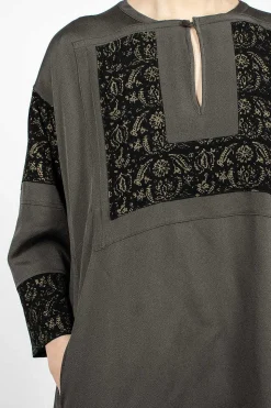 Patchwork Dress Silk Black