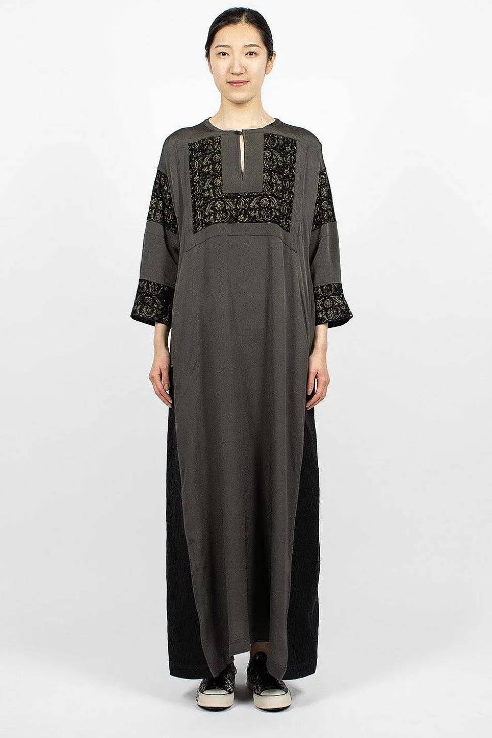 Patchwork Dress Silk Black