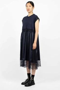 Patchwork T-Shirt Dress Navy