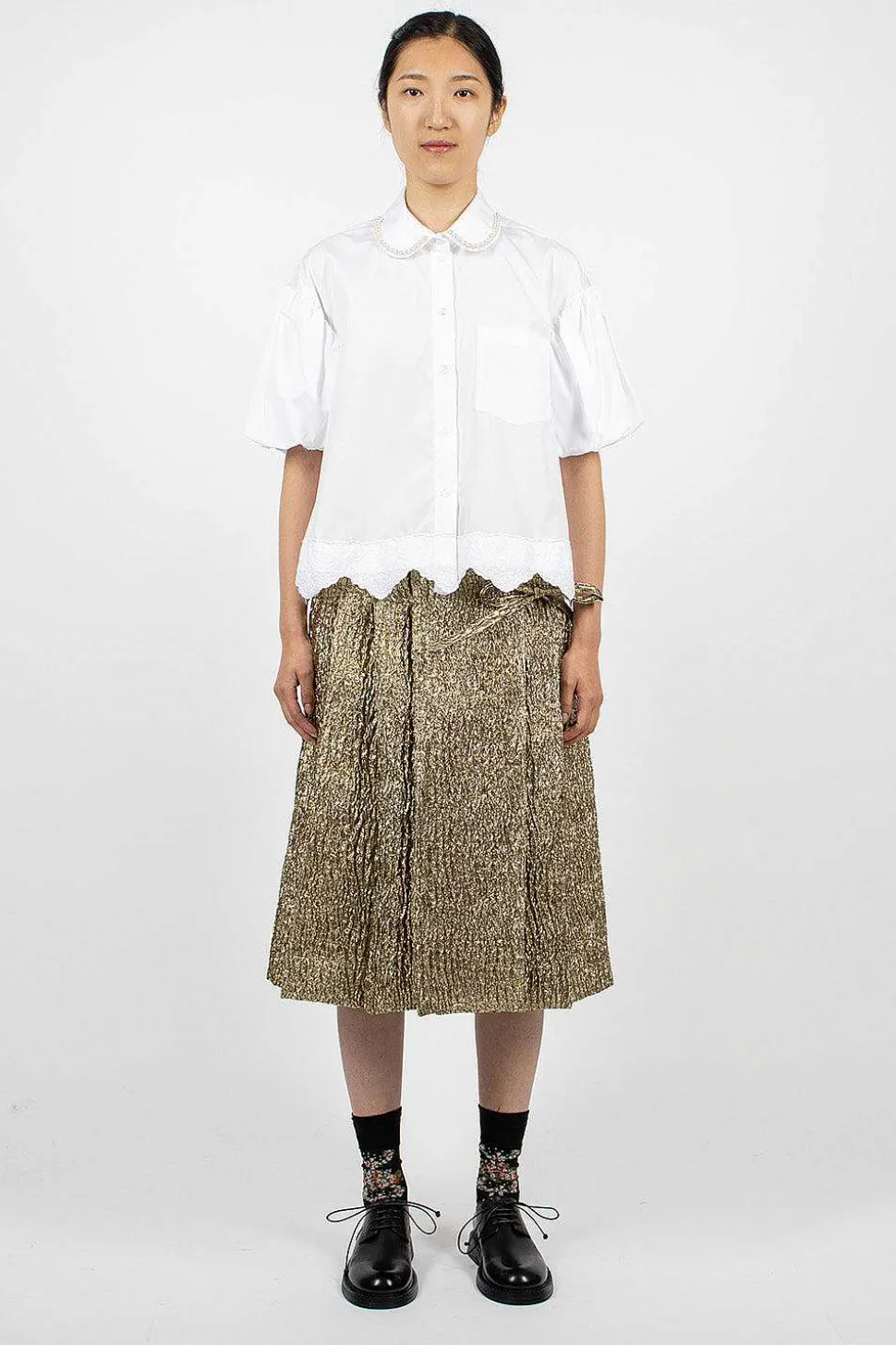 Pearl Embellished Shirt White