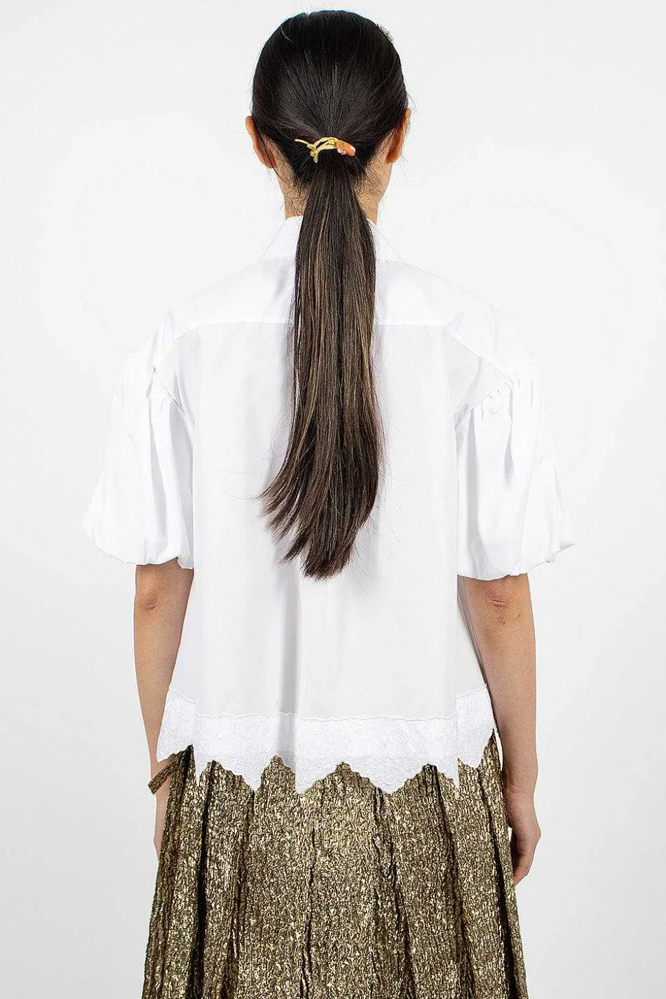 Pearl Embellished Shirt White