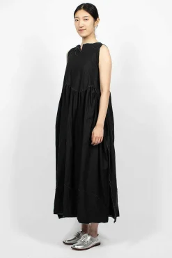 Pinafore Raw Cut Dress Black