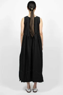 Pinafore Raw Cut Dress Black