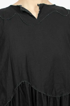 Pinafore Raw Cut Dress Black