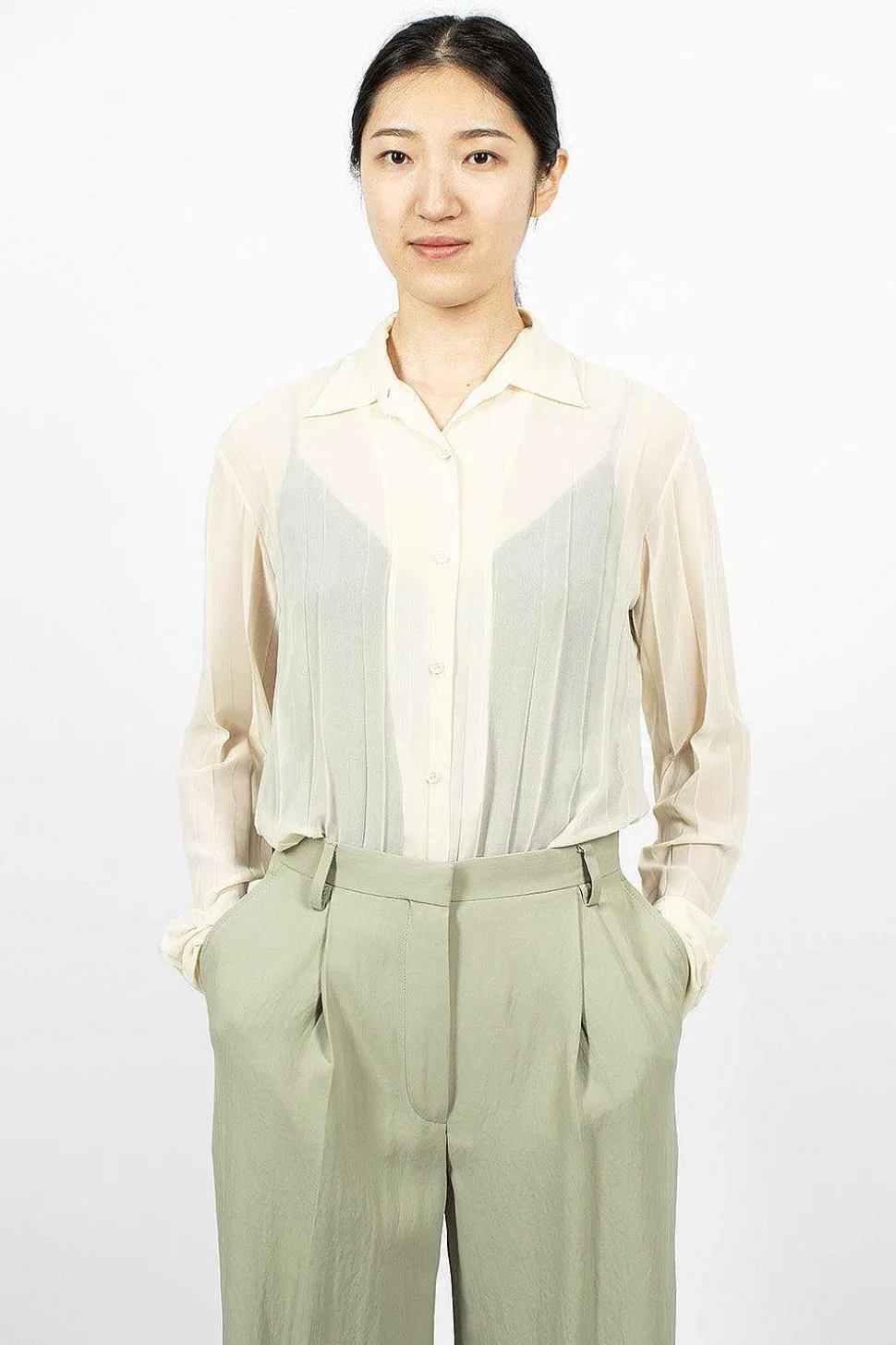 Pleats Shirt Off White