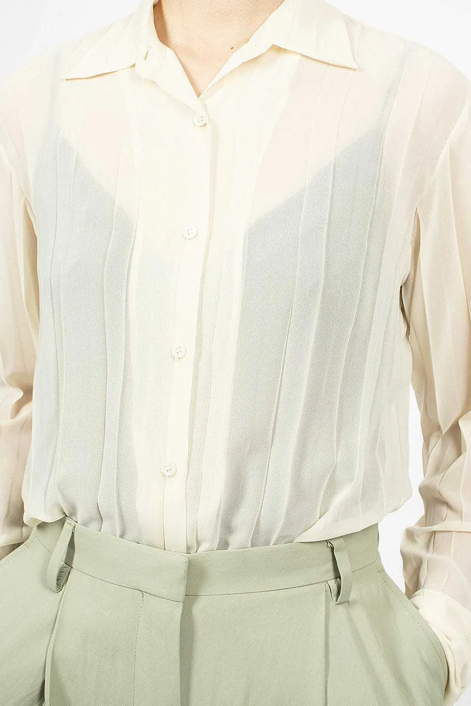Pleats Shirt Off White