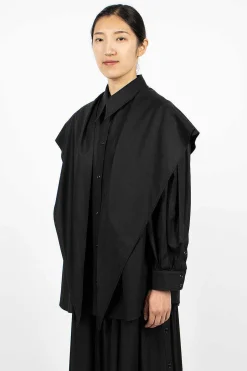 Point Collar Shirt Black
