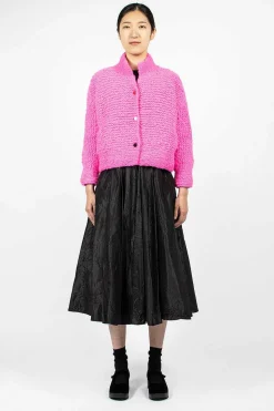 Pomegranate Bomber Knit Neon Fuchsia