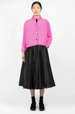 Pomegranate Bomber Knit Neon Fuchsia