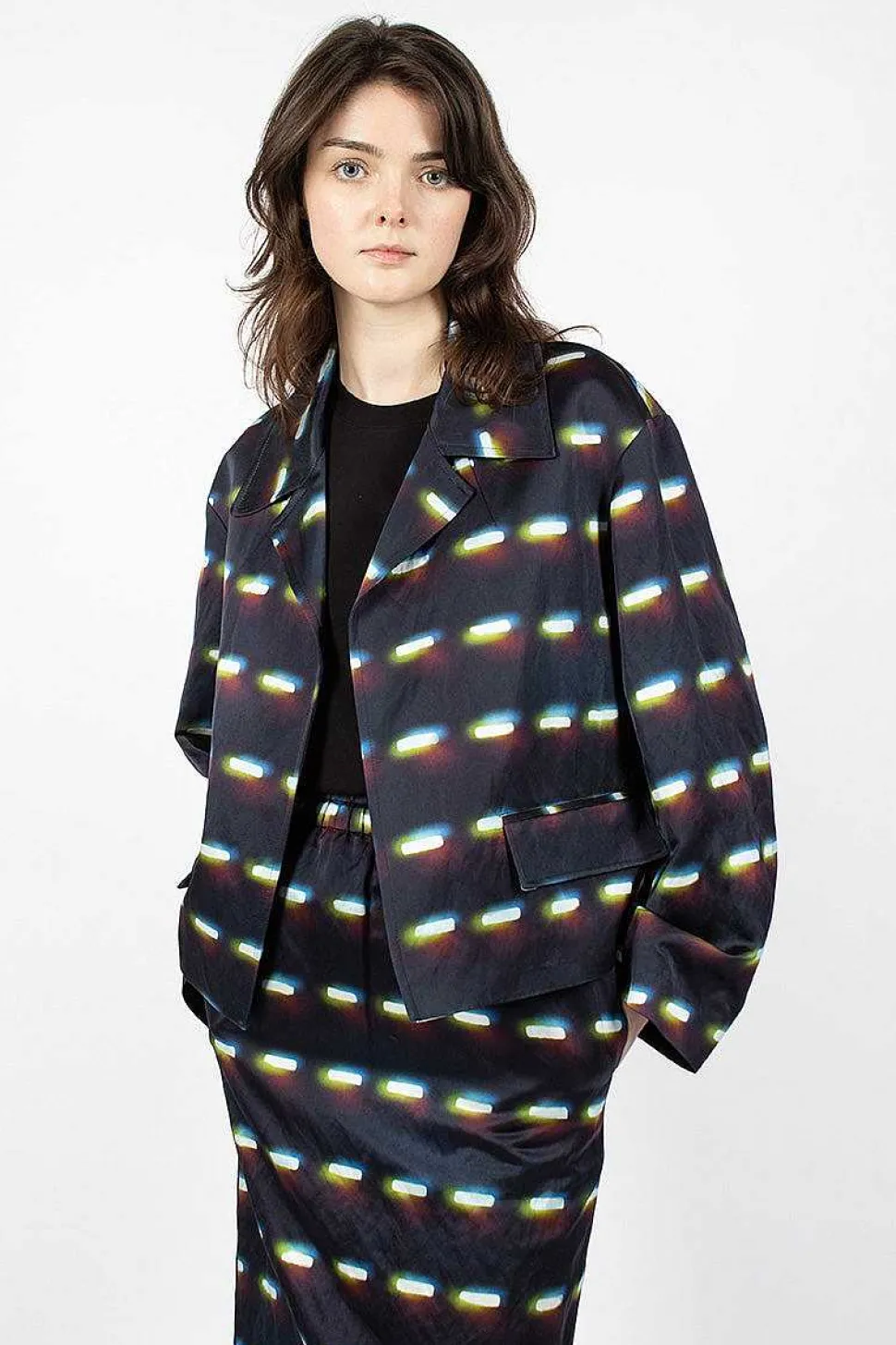 Printed Blazer Black