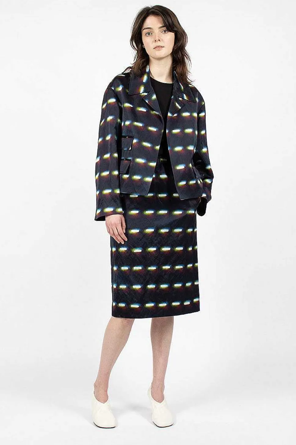 Printed Blazer Black