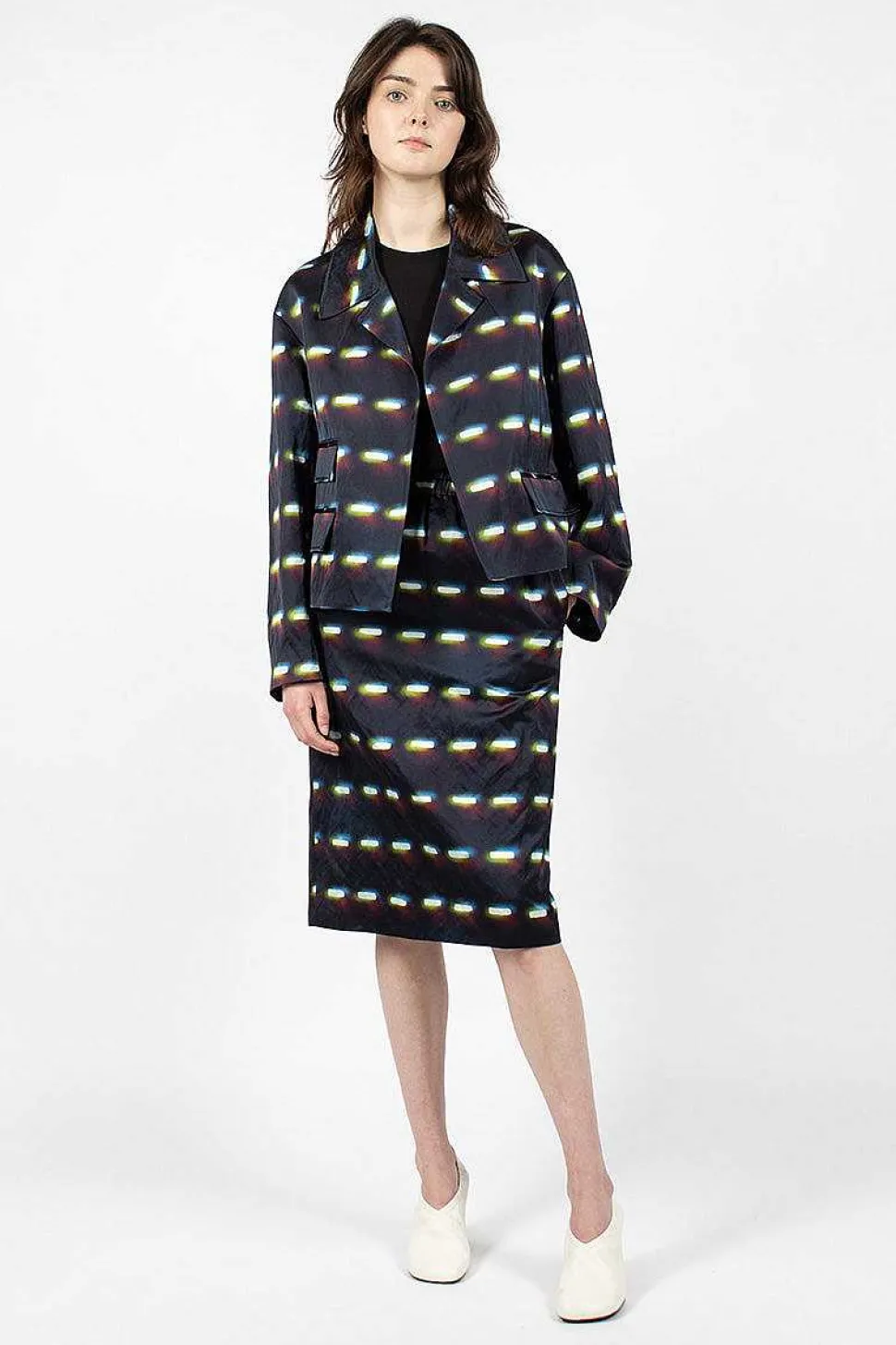 Printed Blazer Black