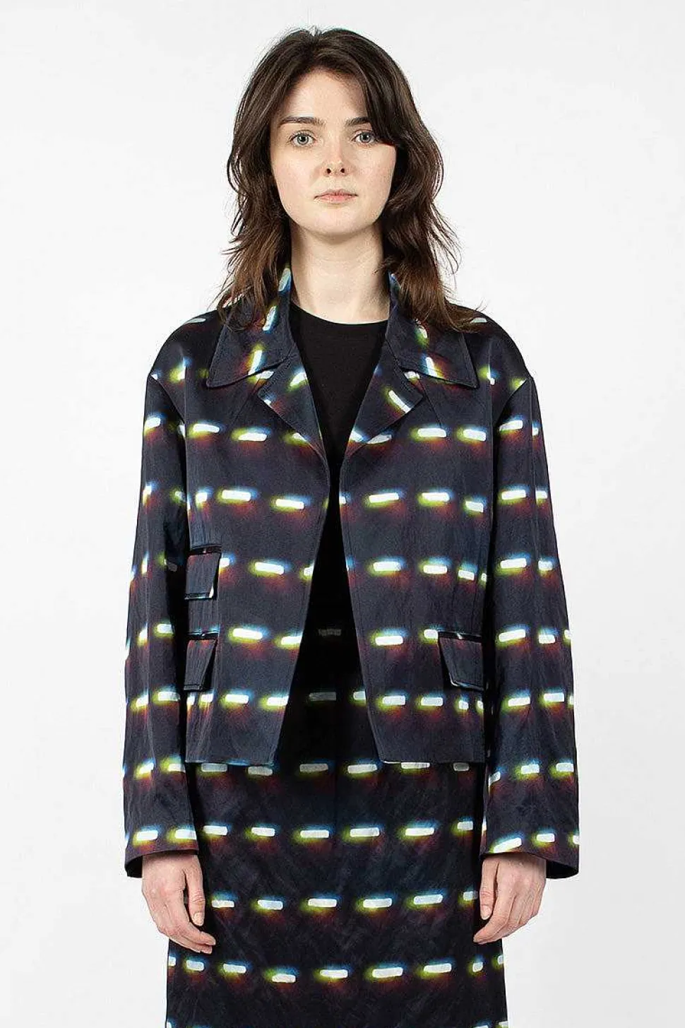 Printed Blazer Black