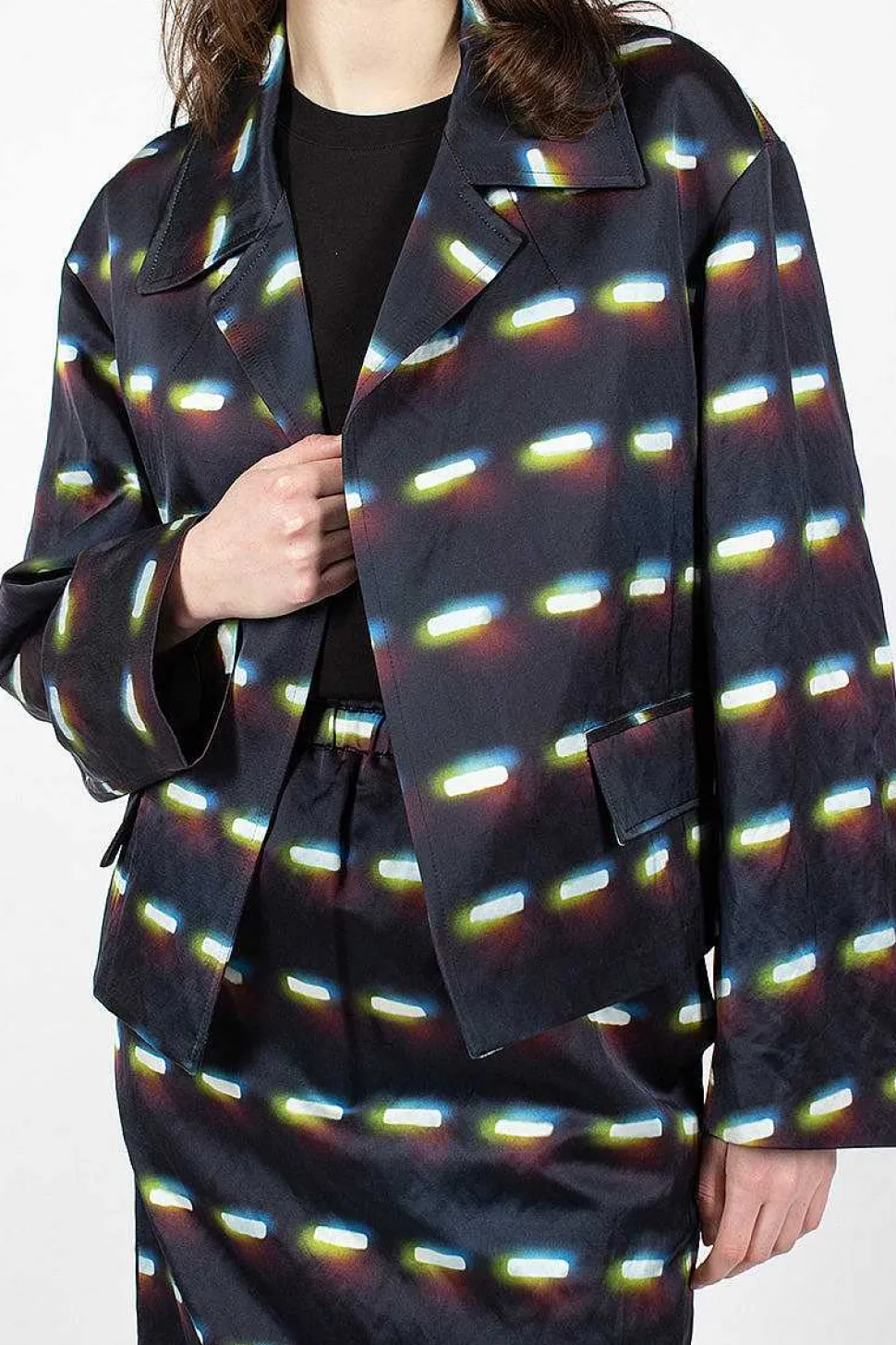 Printed Blazer Black
