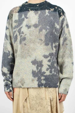 Printed Knit Jumper Blue
