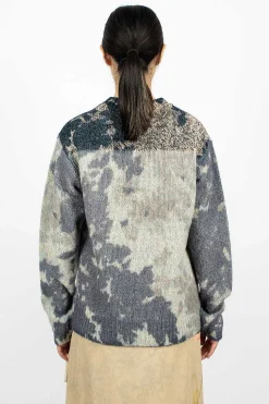 Printed Knit Jumper Blue