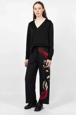 Printed Leg Pant Black