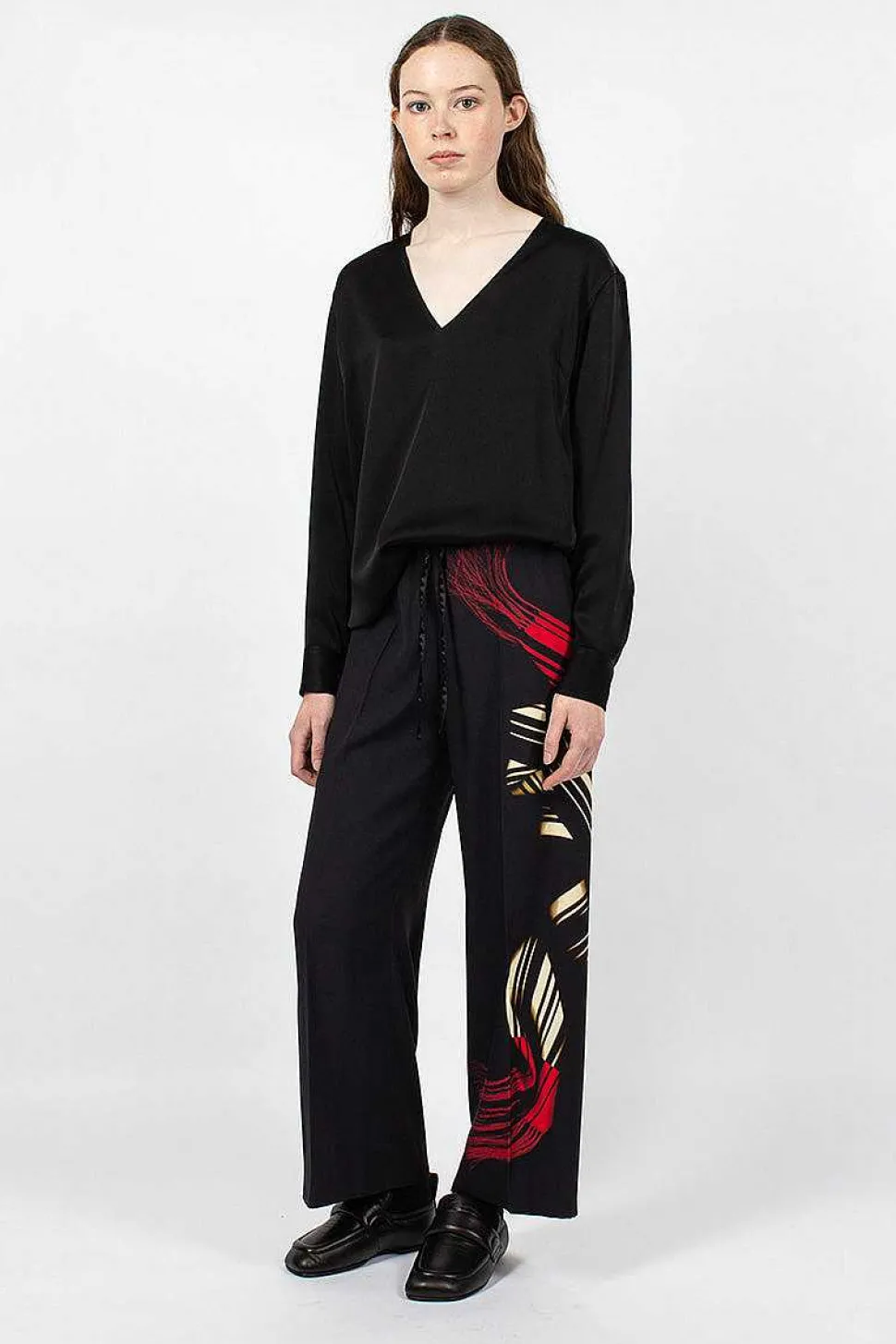 Printed Leg Pant Black