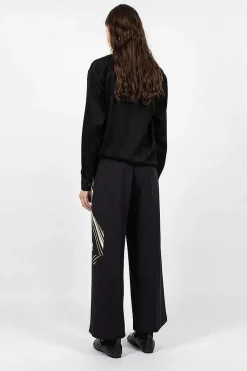 Printed Leg Pant Black