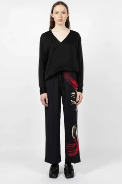 Printed Leg Pant Black