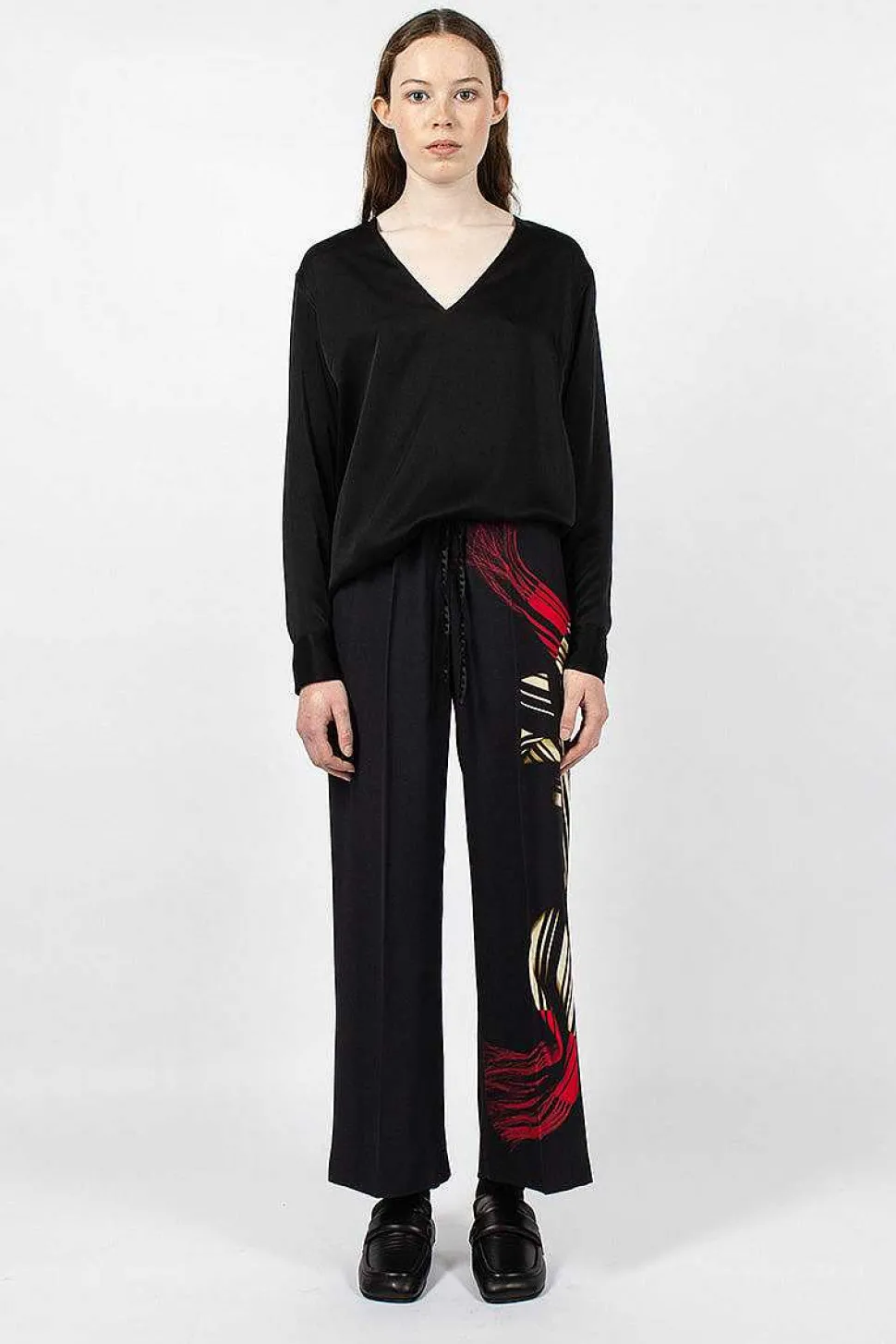 Printed Leg Pant Black
