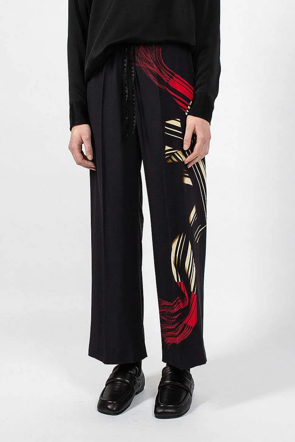 Printed Leg Pant Black