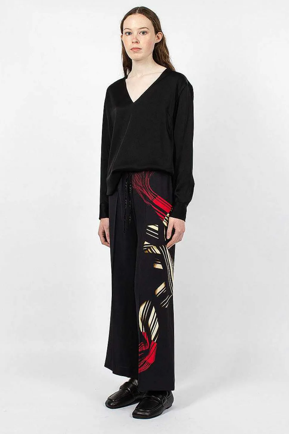 Printed Leg Pant Black