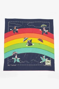 Rainbow And Birds Printed Bandana Navy