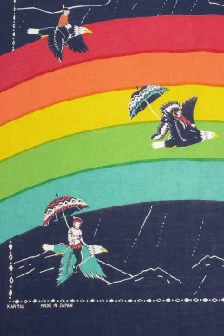 Rainbow And Birds Printed Bandana Navy