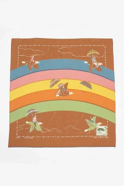 Rainbow And Birds Printed Bandana Gold