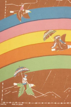 Rainbow And Birds Printed Bandana Gold