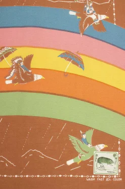 Rainbow And Birds Printed Bandana Gold