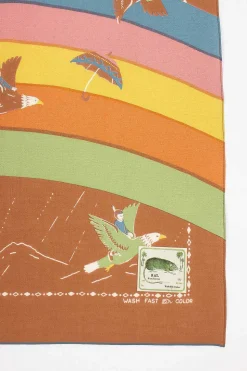 Rainbow And Birds Printed Bandana Gold