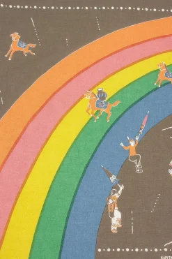 Rainbow And Horses Printed Bandana Khaki