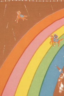Rainbow And Horses Printed Bandana Gold