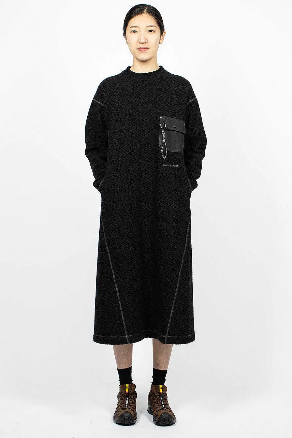 Re Wool Jq Dress Black