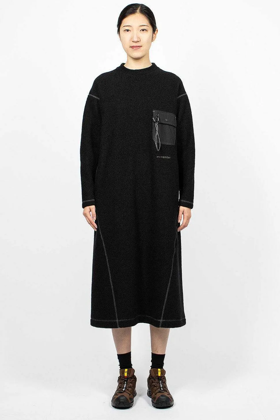 Re Wool Jq Dress Black