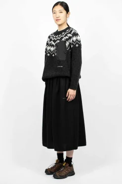 Re Wool Tweed Skirt Black