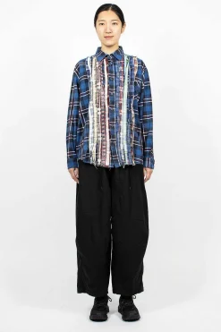 Rebuild Ribbon Flannel Shirt Navy