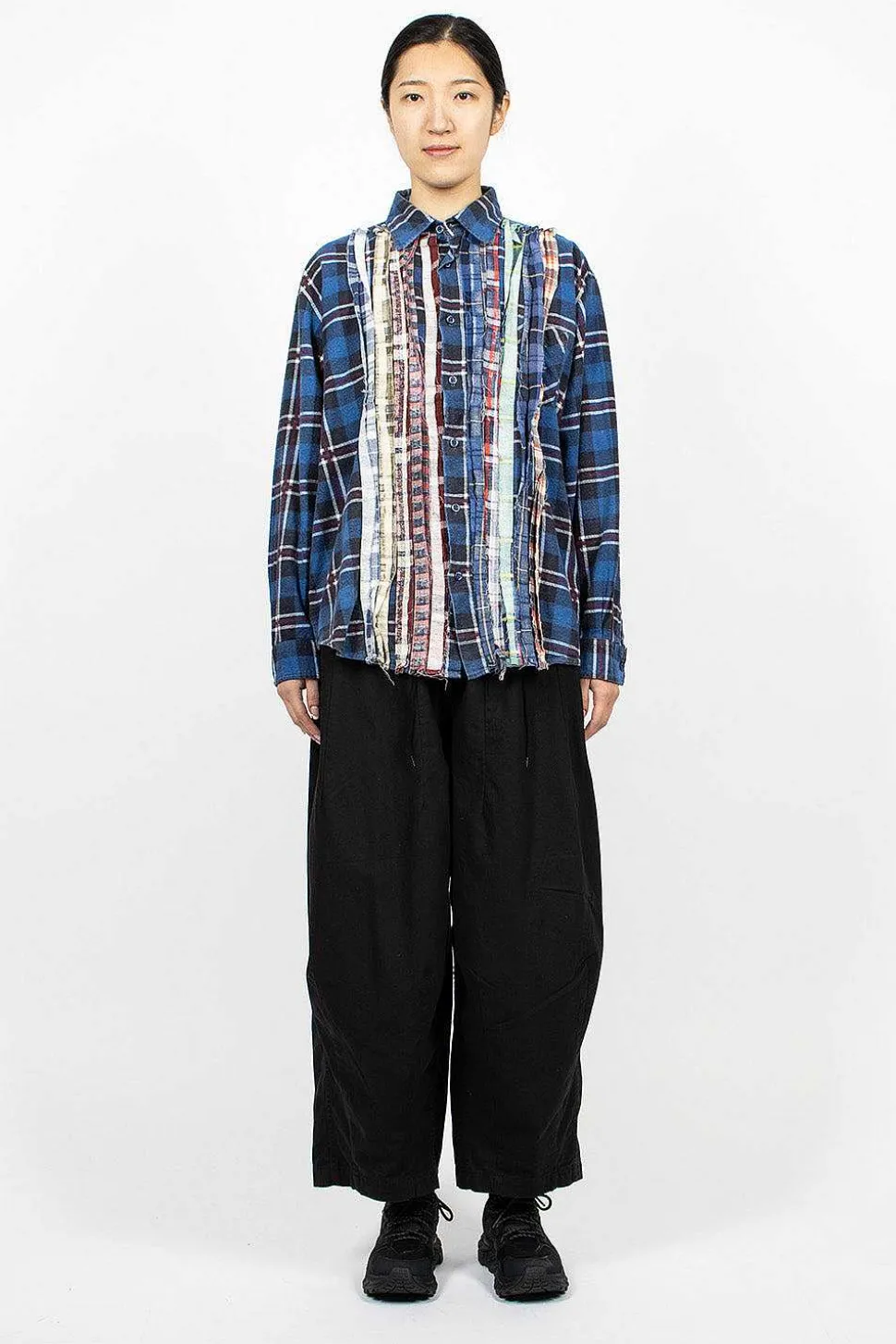 Rebuild Ribbon Flannel Shirt Navy