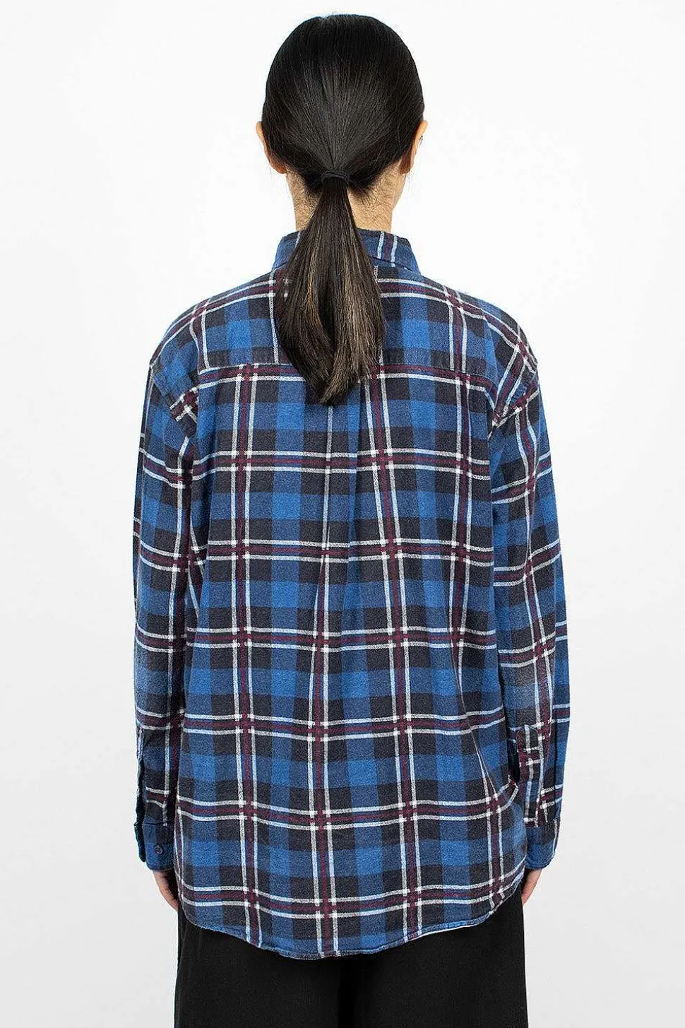 Rebuild Ribbon Flannel Shirt Navy