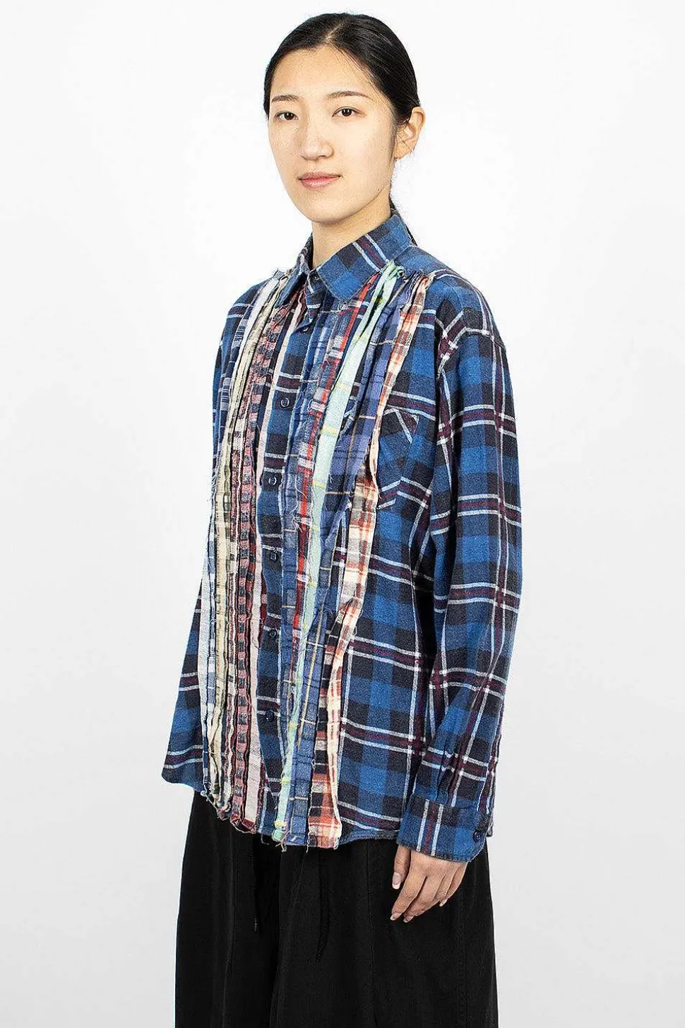 Rebuild Ribbon Flannel Shirt Navy