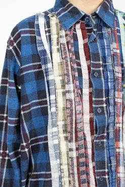 Rebuild Ribbon Flannel Shirt Navy