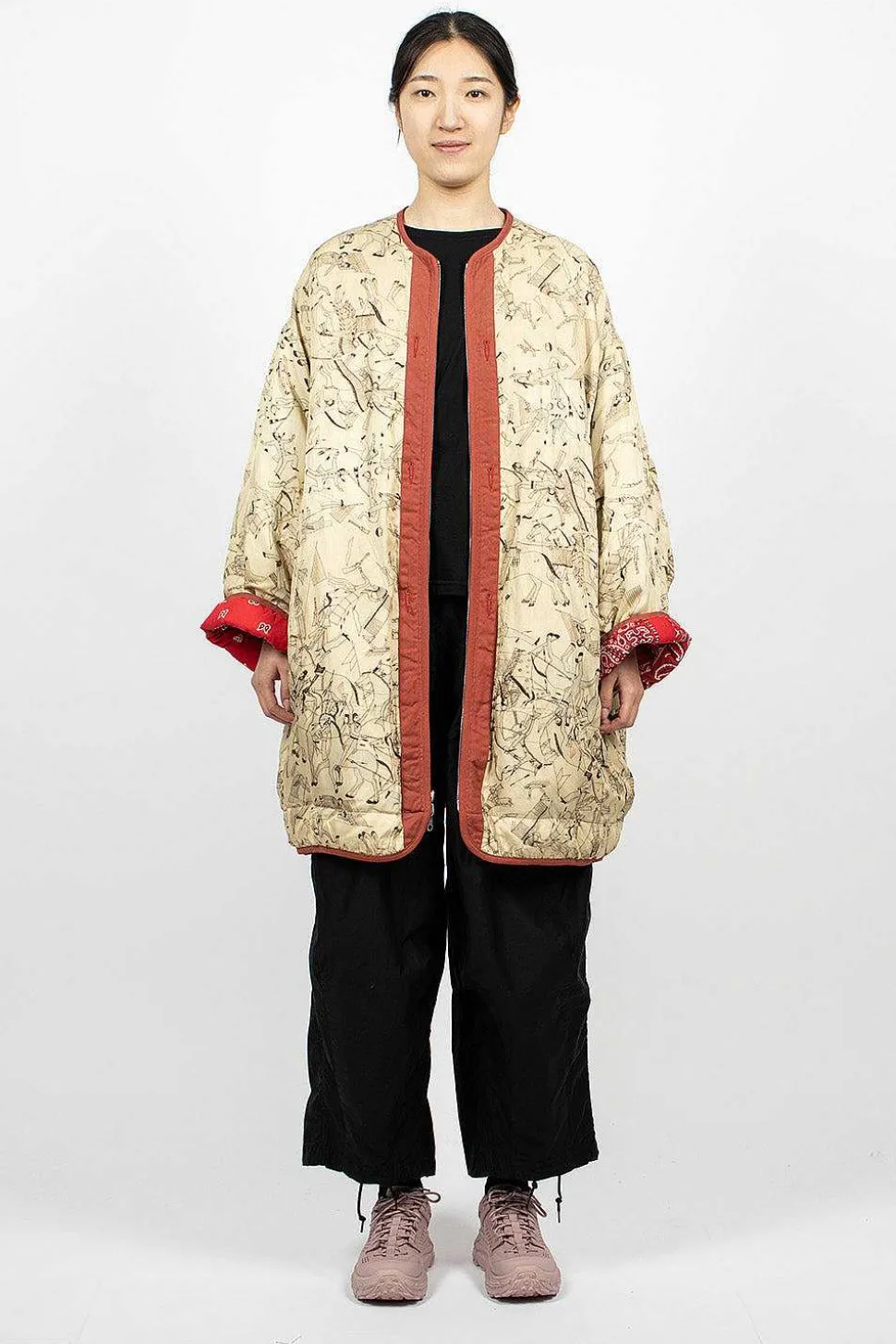 Reversible Liner Coat Bandana Red