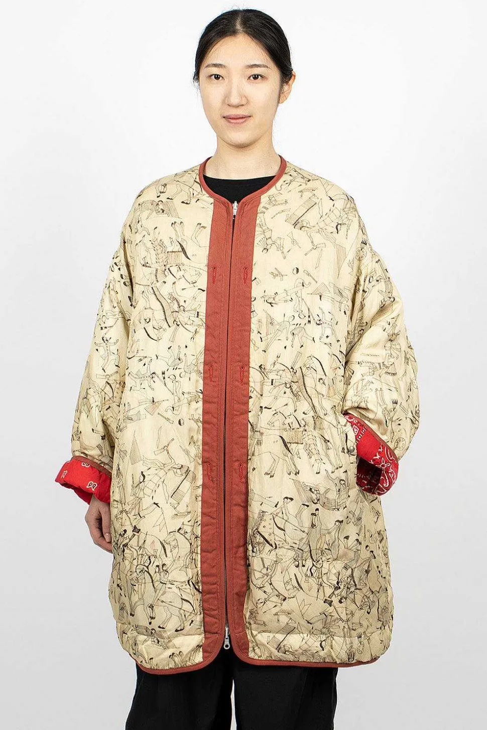 Reversible Liner Coat Bandana Red