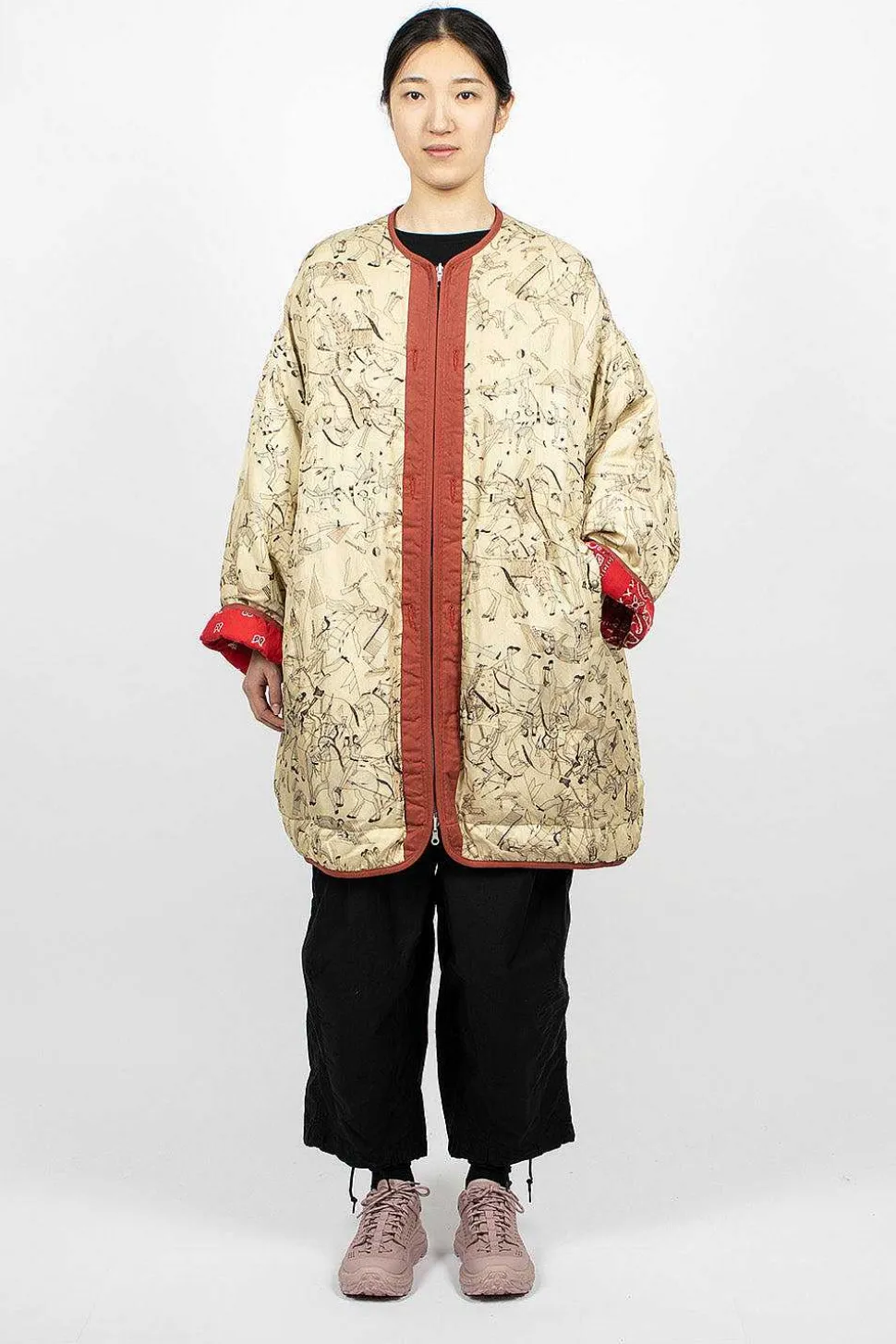 Reversible Liner Coat Bandana Red