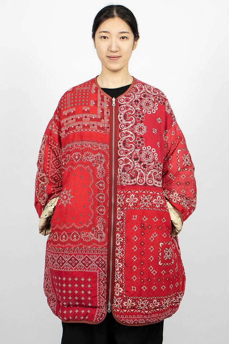 Reversible Liner Coat Bandana Red