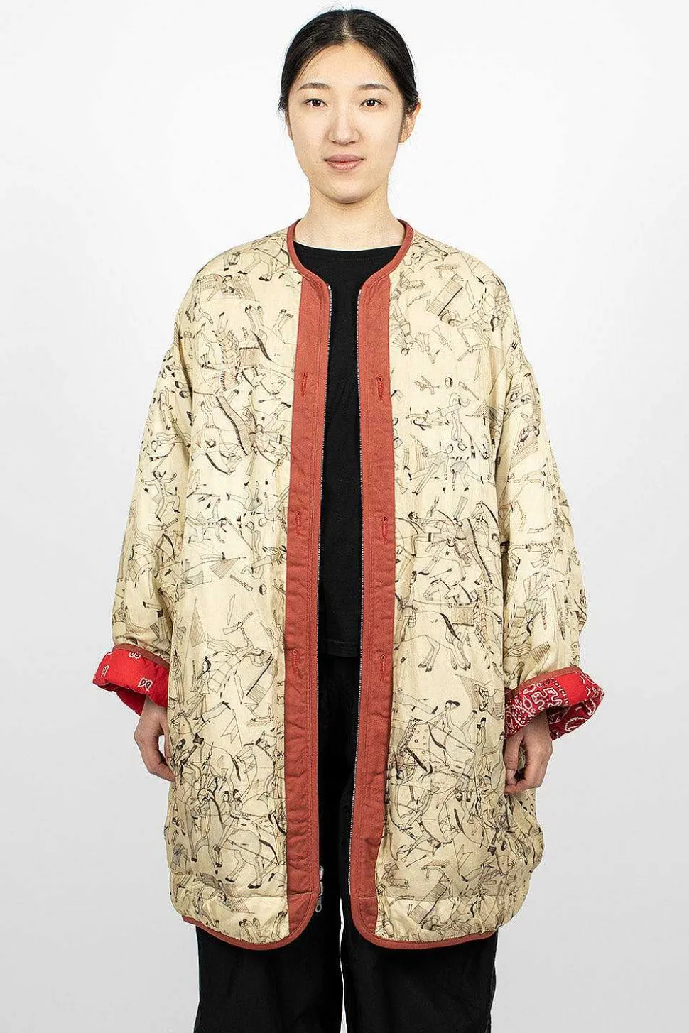 Reversible Liner Coat Bandana Red