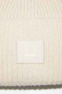 Ribbed Knit Beanie Oatmeal Melange